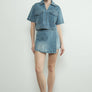 Denim Crop Top with Pocket by Aaron & Amber