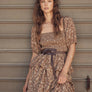 Victorian Floral Smocked Maxi Dress with Puff Sleeves and Ruffles