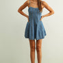 Paneled Washed Denim Romper