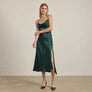 Satin Drape Slip Dress