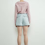 Checked Ruffle Edge Collar Buttondown Blouse by Aaron & Amber