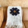 Flora Navy & Gold Heavyweight Throw Flower Blanket by Sundream