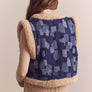 Shepherd-Lined Patched Denim Vest by amente