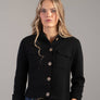Camp Collared Cardigan Sweater in Black Beauty by Downeast