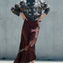 Fuzzy Nordic Floral Diamond Knit Cardigan