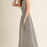 Striped Fabric Smocking Top Long Dress