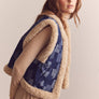 Shepherd-Lined Patched Denim Vest by amente