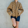 Embroidered Detail Zip-Up Jacket