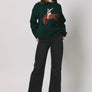 Cowboy Graphic Oversized Crew Neck Knit Sweater by le lis
