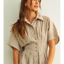 Striped Buttondown Shirt Dress