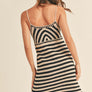 Crochet Knitted Black and Tan Dress