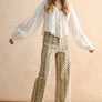 Embroidery Detail Long Sleeve Blouse