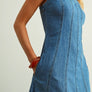 Paneled Maxi Washed Denim Dress