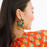 Sage Bead Hoop Earrings by Sunshine Tienda