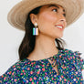Desert Stripe Block Dangle Earrings by Sunshine Tienda