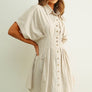 Gingham Patterned Shirt Dress
