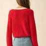 Ribbed Knit Contrast Cardigan Sweater
