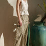 Sleeveless Button Front Scallop Hem Knit Top