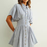 Gingham Patterned Shirt Dress
