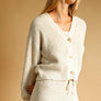 Two Tone Button Front Knit Cardigan