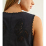 Embroidery Tied in Front Sleeveless Top