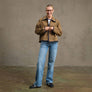 Collar Jacket with Contrast Stitching