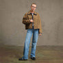 Collar Jacket with Contrast Stitching
