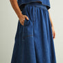 Soft Denim A Line Skirt with Pocket
