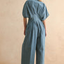 Chambray Denim Button Down Jumpsuit