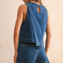 Asymmetric Cut Denim Top
