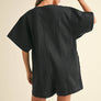 Cotton Romper with Button Front