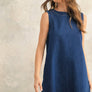 Sleeveless Denim Shirt Dress