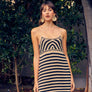 Crochet Knitted Black and Tan Dress