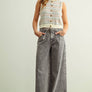 Multi Color Striped Button Front Knitted Top