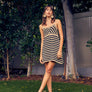 Crochet Knitted Black and Tan Dress