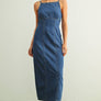 Spaghetti Strap Light Weight Denim Long Dress