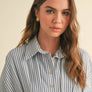 Striped Buttondown Shirt Dress