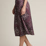 Paisley Elastic Waist Midi Skirt