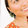 Sage Bead Hoop Earrings by Sunshine Tienda