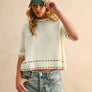 Stitch Effect Detail Short Sleeve Top