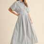 Striped Buttondown Shirt Dress