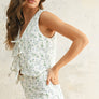 Floral Print Vest with Tie Front