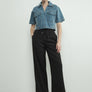 Denim Crop Top with Pocket by Aaron & Amber