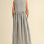 Stripe Fabric with Bow Tie Front Dress