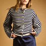 Striped Button Front Sweater Cardigan