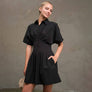 Wide Pintuck Shirt Dress