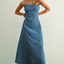 Paneled Maxi Washed Denim Dress