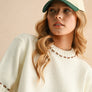 Stitch Effect Detail Short Sleeve Top