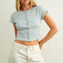 Button Front Ribbed Top