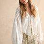 Embroidery Detail Long Sleeve Blouse